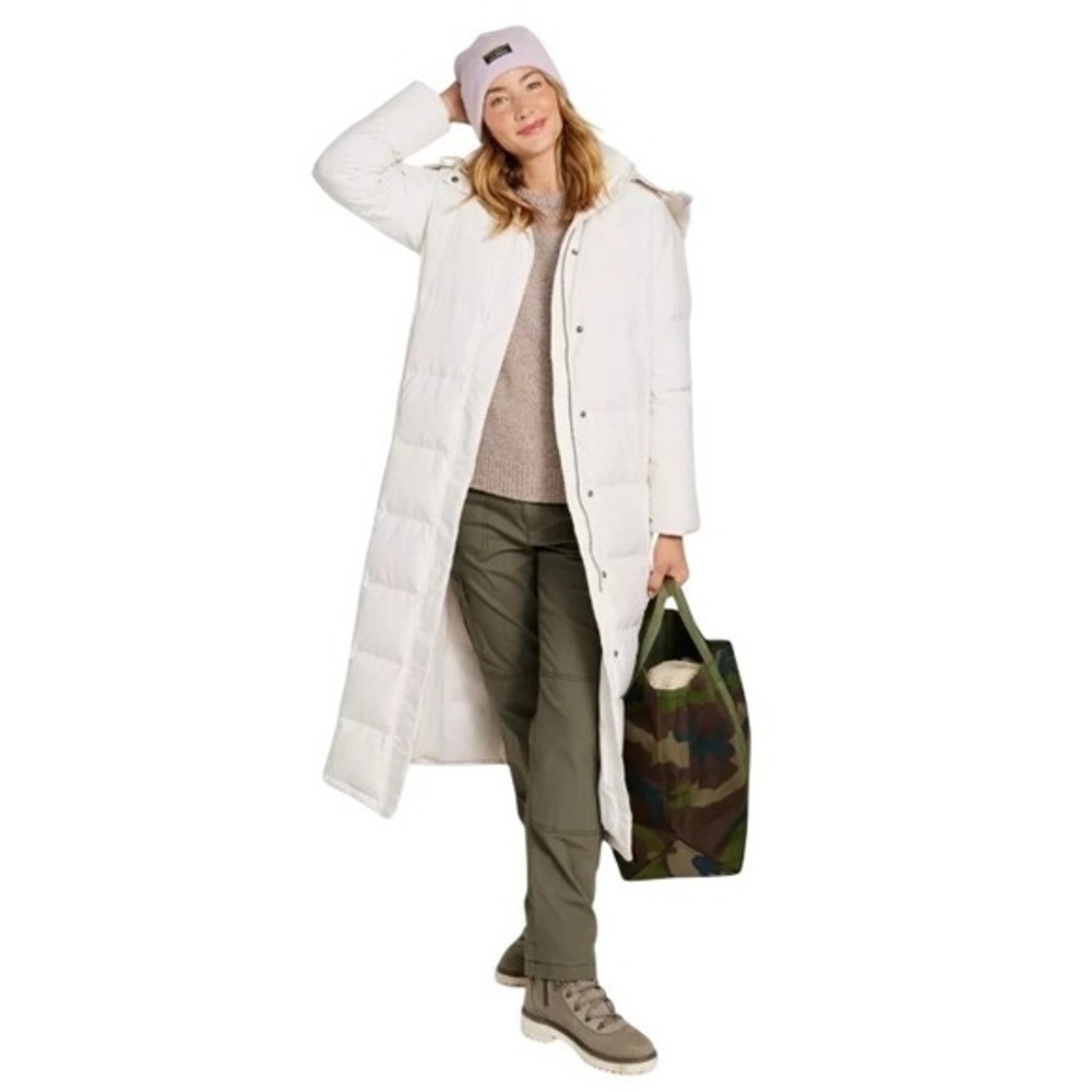L.L.Bean Womens L Petite Ultrawarm Long Down Coat Cream